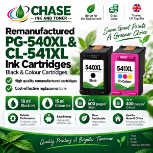 Canon 540XL and 541XL remanufactured ink cartridge multipack
