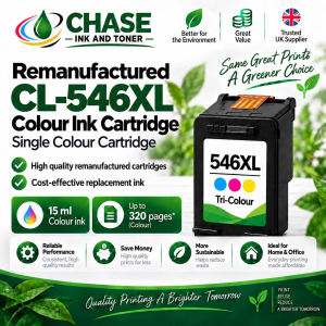 Remanufactured Canon 546XL colour ink cartridge in retail packaging