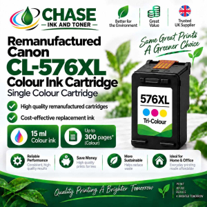 Remanufactured Canon CL-576XL Tri-Colour Ink Cartridge – Single Cartridge